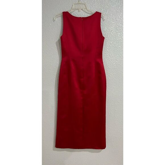 Vintage Garnet Red floor length poly satin dress with wrap/shawl 80” long. Make - Picture 7 of 7